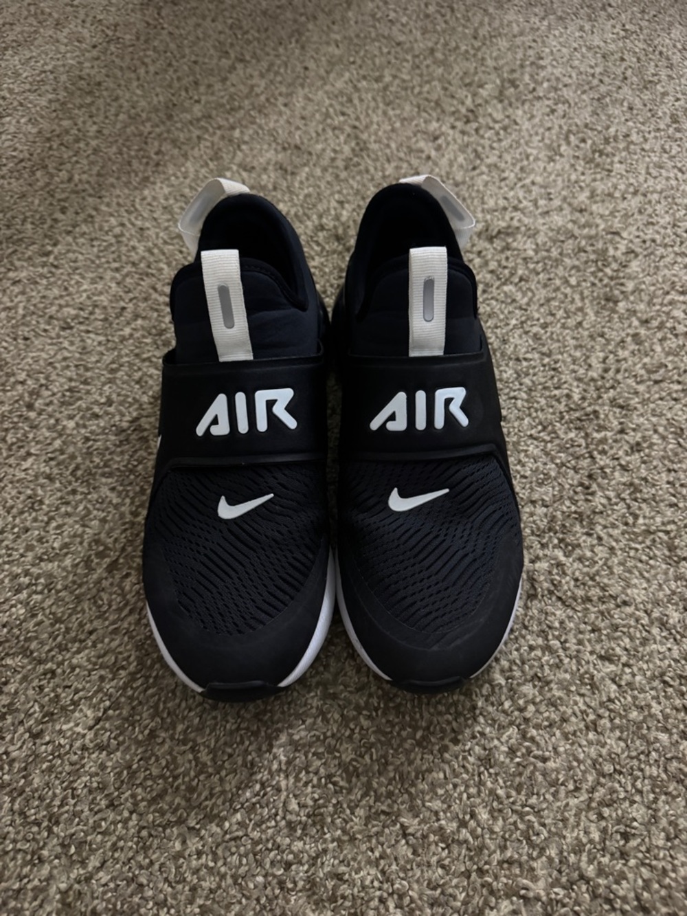 Nike Black Slip-On Athletic Sneakers with White Accents